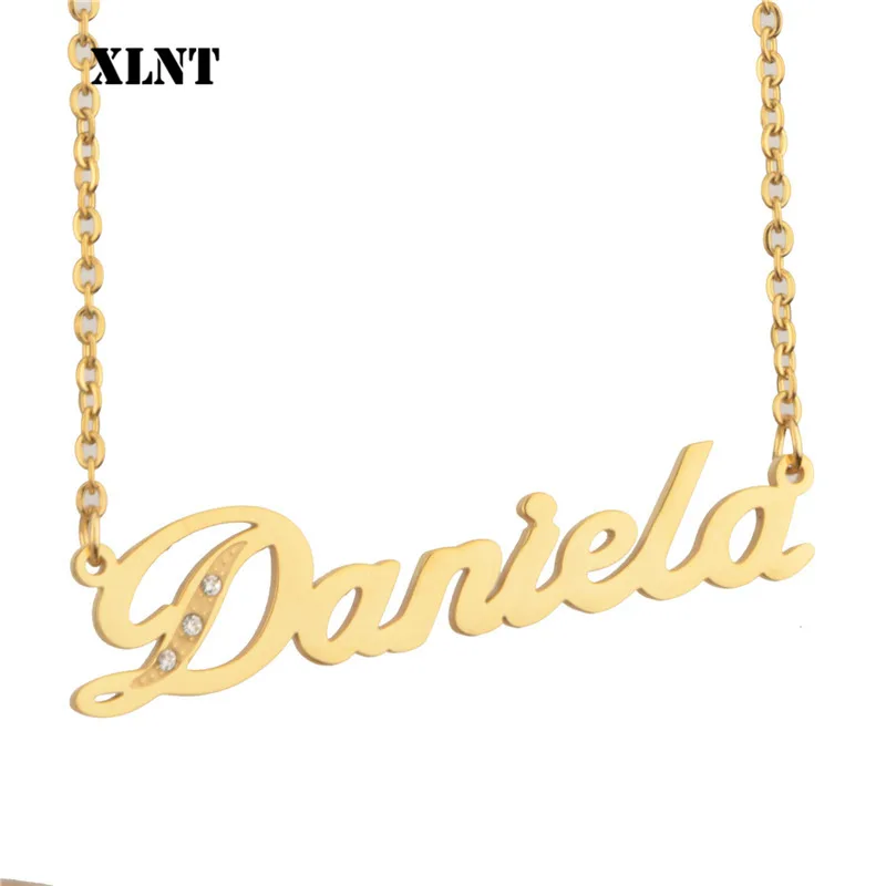 Ожерелье с именем XLNT Daniela индивидуальное ожерелье из нержавеющей стали на заказ