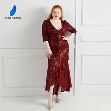 Deerveado plus size vestidos de noite para as mulheres 2021 alta baixa lantejoulas sereia vestido formal noite vestido longo k18339 (3)
