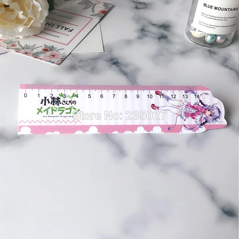

20 шт./лот аниме игрушки Miss Kobayashi's Dragon горничная линейки студенческий обучающий измерительный инструмент Kanna Kamui Милая линейка