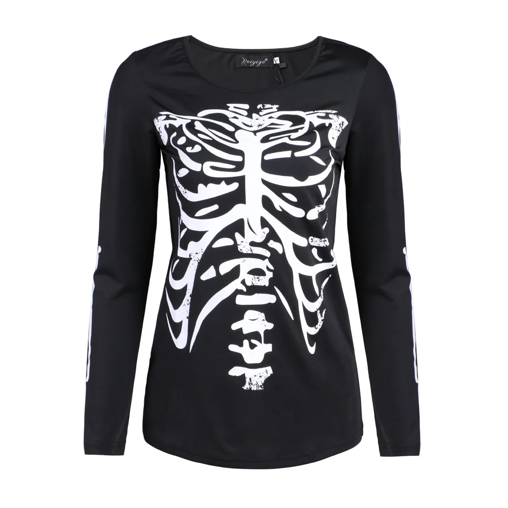 2019 Новая Женская толстовка с черепом в стиле панк-рок рисунком виде скелета на
