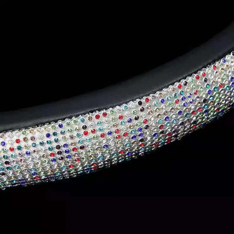 

factory 38-40cm wholesale Fashion bling bling Diamond Car Steering Wheel Cover