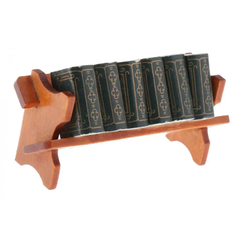 Кукольный домик Миниатюрные 1:12 весы деревянная книжная полка с книгами для кукол