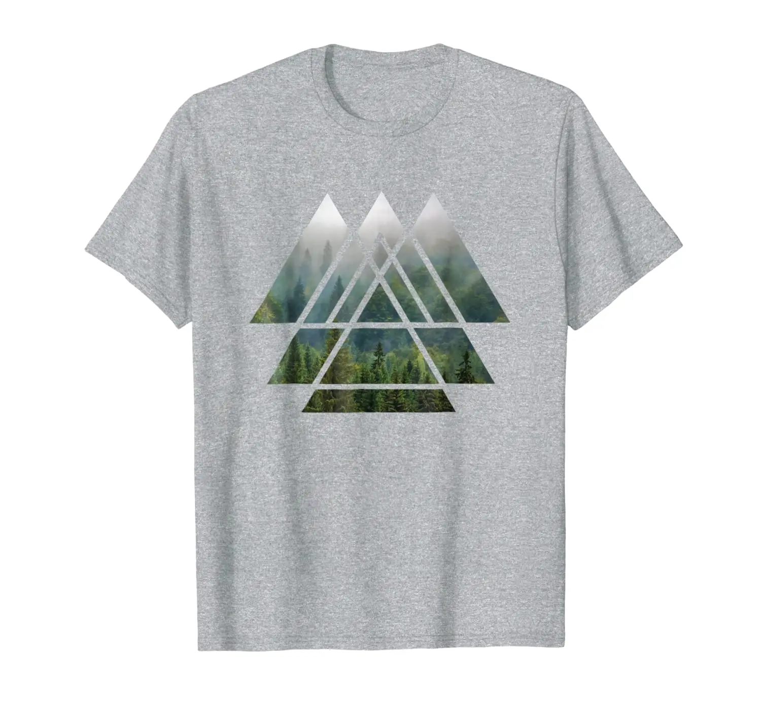 

Sacred Geometry Triangles - Misty Forest T Shirt Design