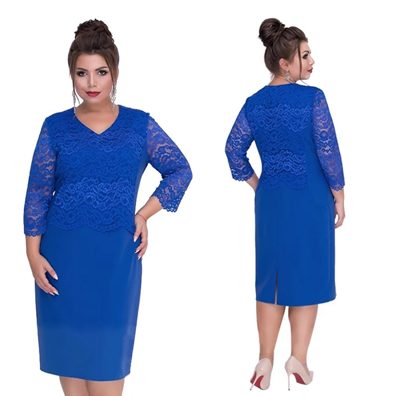 

2020 New Dresses Woman Party Night Lace A-Line Office Lady Sexy Dress Fashion Maxi Dresses for Women Vestidos De Fiesta 4XL