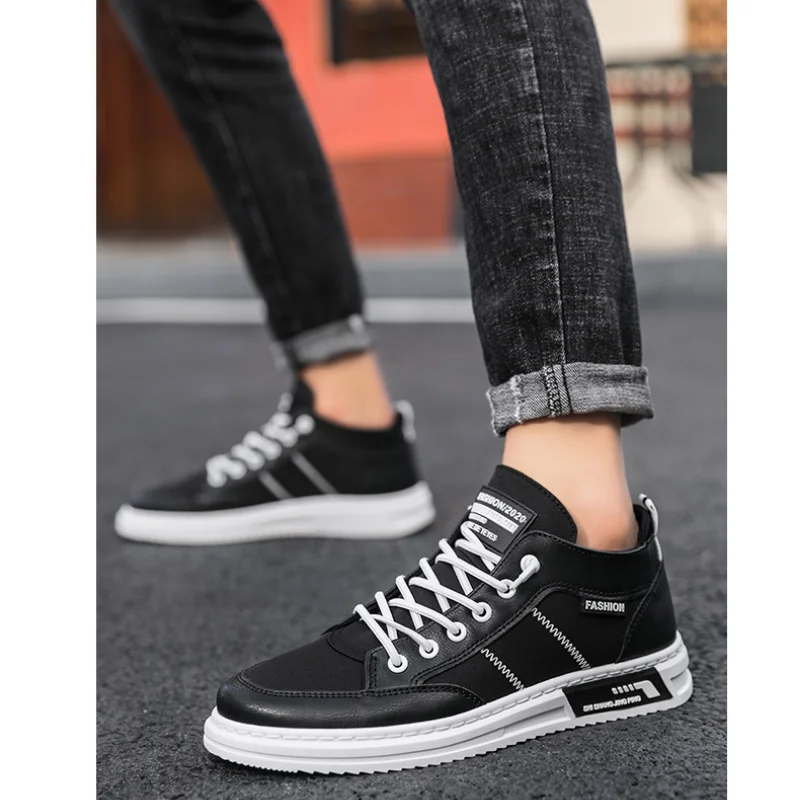 

2021 Early Autumn New Men's Vulcanize Shoes Rubber Solid Colors Shallow Casual Flat Shoes Breathable Non-slip Suitable for Sport