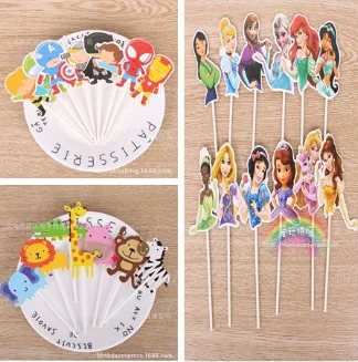 Топперы для кексов принцессы 12 шт./лот аксессуары торта на день рождения девочки 8