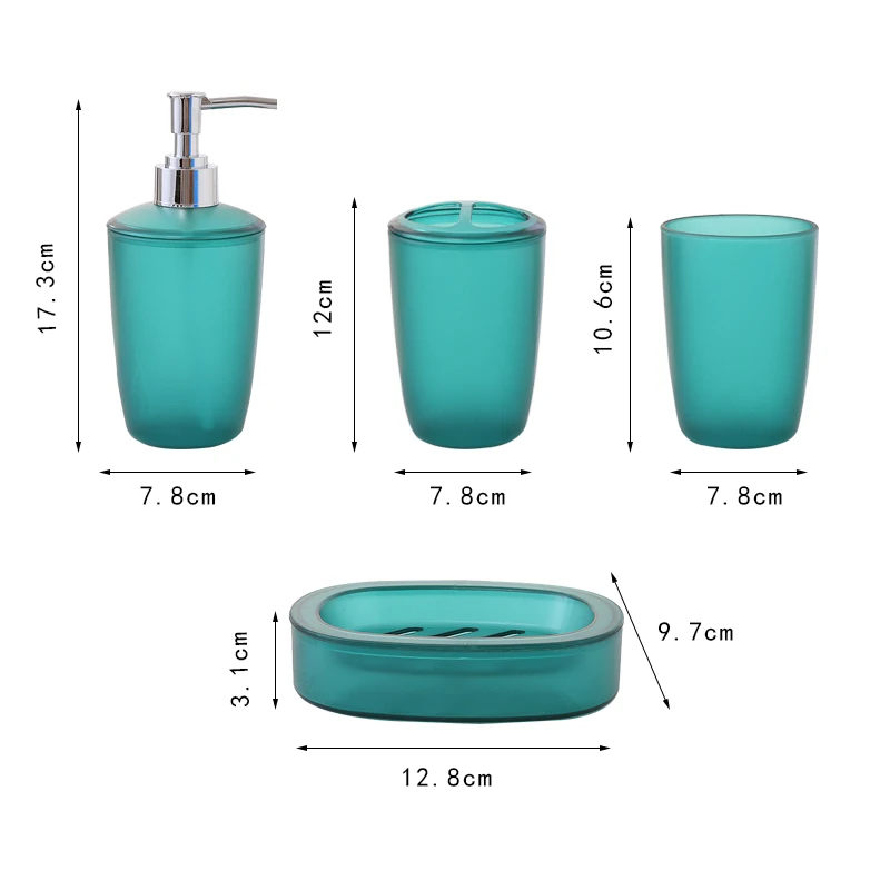4pcsset plastic bathroom accessories lotion dispenser toothbrush holder soap box set for home decoration gift free global shipping