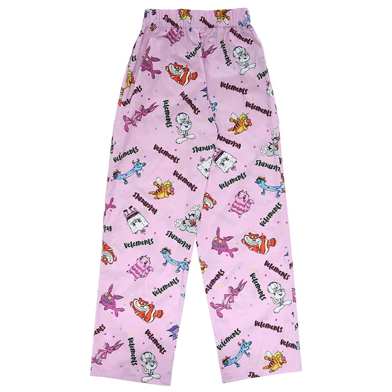 

Vetements Straight pants Men Women Casual Loose Pink VETEMENTS Trousers Drawstring Cartoon Tracksuit Joggers Trousers