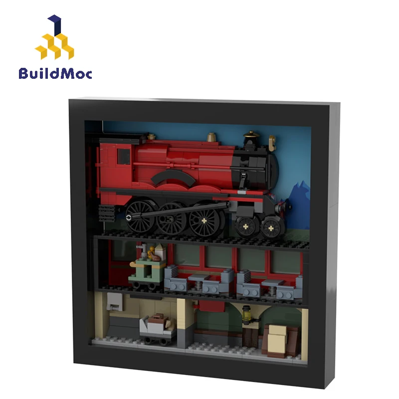 

Buildmoc Ideas Photo Frame Moc Series Creator Building Block Model Modular Steam Train Creative Toys Gifts For Kids