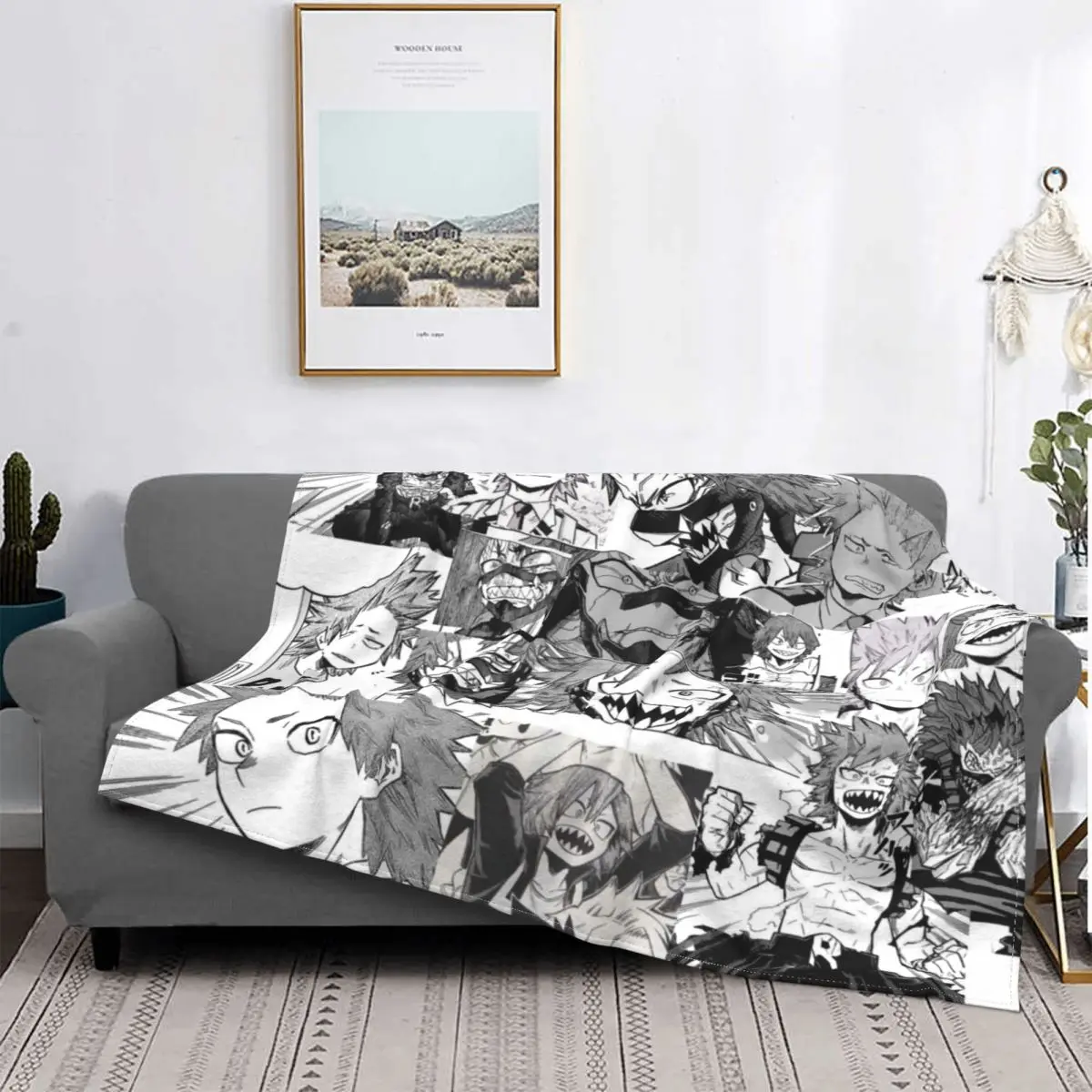

Одеяло Eijiro Kirishima с рисунком героев моя геройская академия, флисовое теплое переносное одеяло с рисунком аниме для кровати, автомобиля