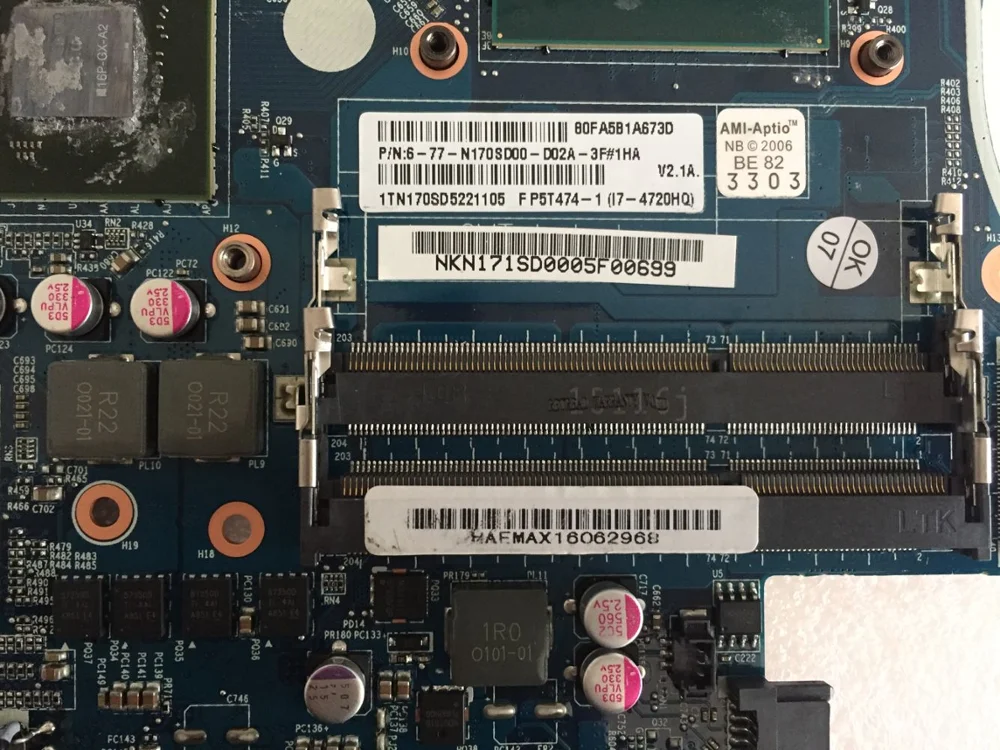 Материнская плата SHELI 6-71-N1500-D02A для ноутбука CLEVO N151 N171SD Z6 G6 I78172S1 процессор I7 4720HQ GPU