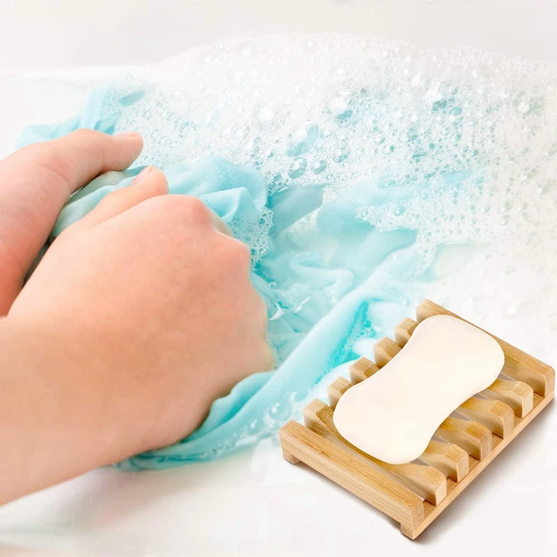 6 шт. деревянных держателей для мыла натуральный прямоугольный деревянный