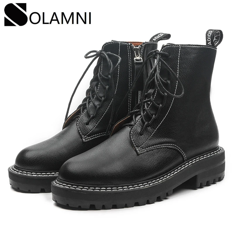 Женские ботинки Martin на молнии зимние черные мотоциклетные для женщин ботильоны