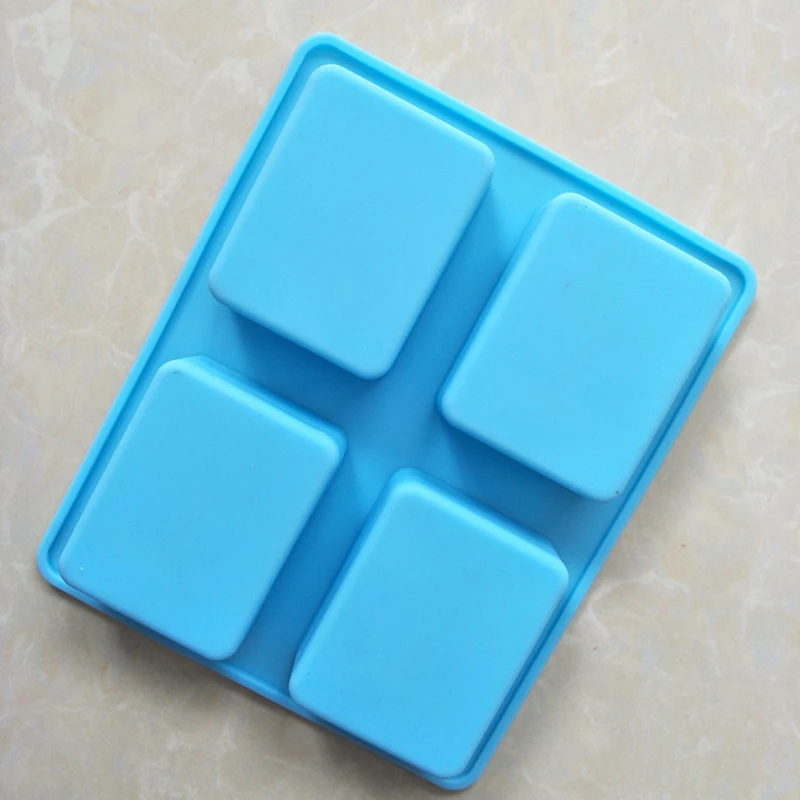 4 ячейки силиконовое литье под давлением с рисунком дерева мягкое прямоугольное