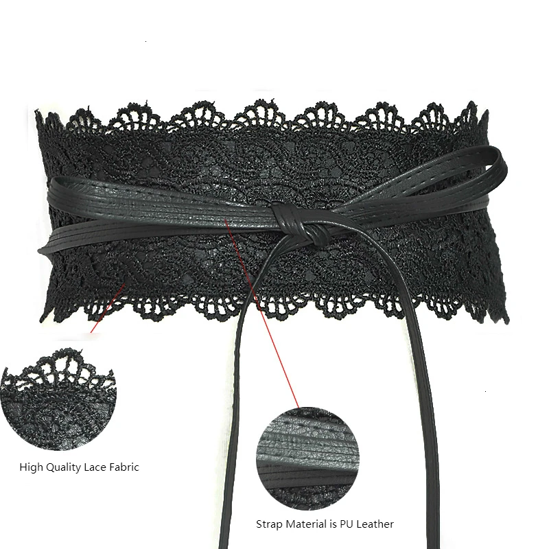 Женский Винтажный кружевной пояс с бантом милый модный кожаный широкий
