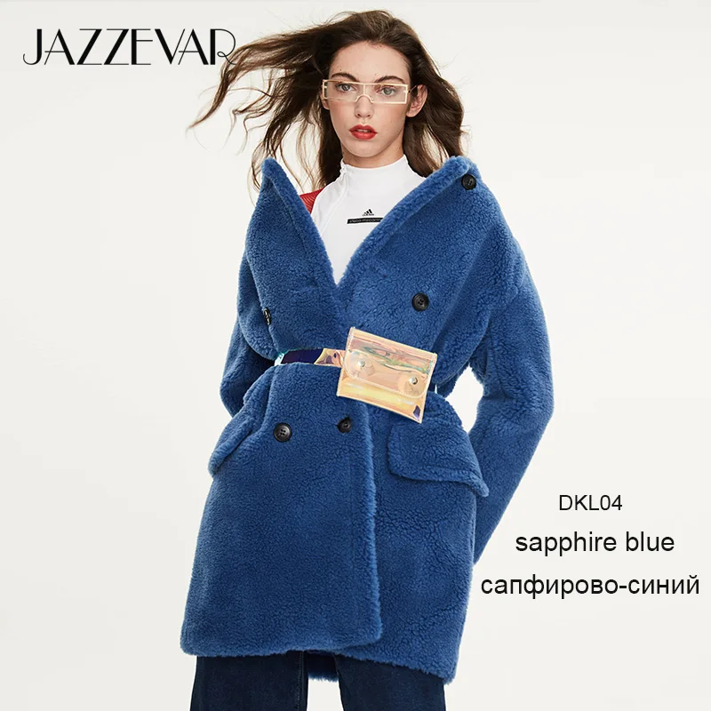 dark1DKL04 JAZZEVAR Зимнее новое поступление пальто с мехом женская одежда высокое качество средней длины теплое зимнее пальто K9064 - Цвет: dark1DKL04