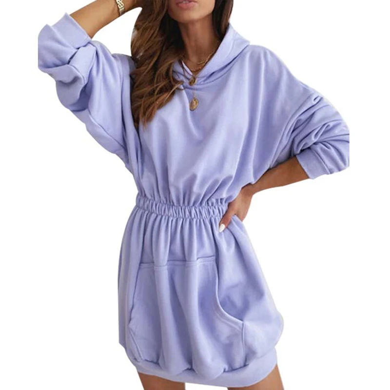 Женский тонкий свитер с капюшоном и карманами элегантный пуловер длинным