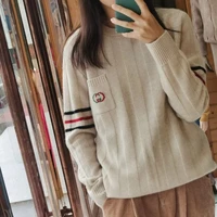 fashion new womens chic sweater fallwinter loose pullover long sleeve round neck wool thicken couple wear trendy knitting