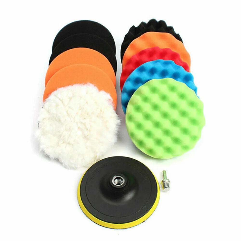 

12pcs 4in Waxing Buffing Sponge Buffer Polishing Pad Kit For Car Polisher
