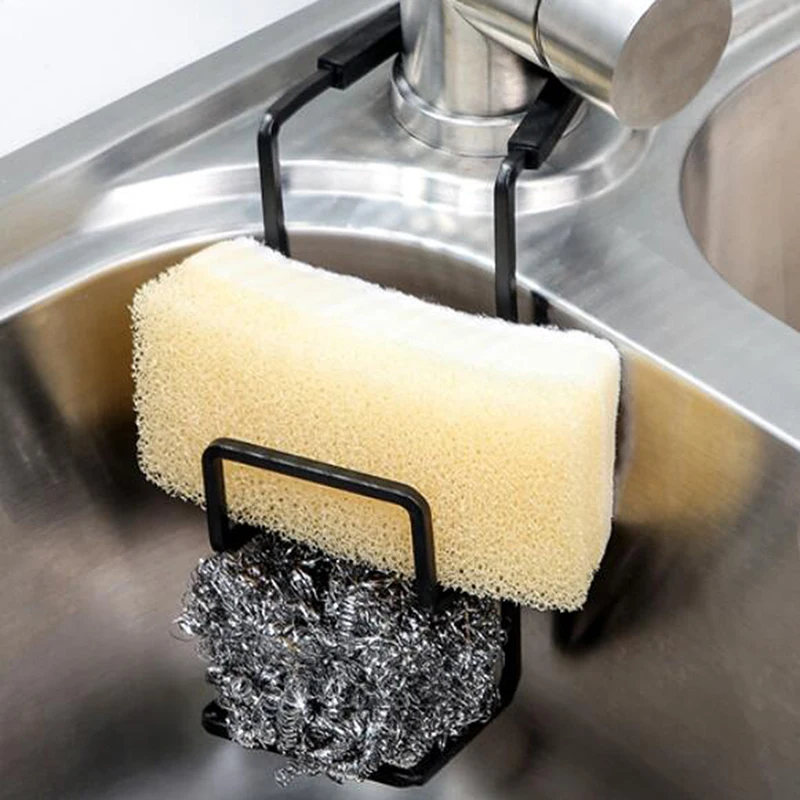 

Metal Sink Drain Rack Wall Sucker Sponge Storage Drying Holder Kitchen Sink Soap Stand Dish Cloth Shelf Organizer Kitchen