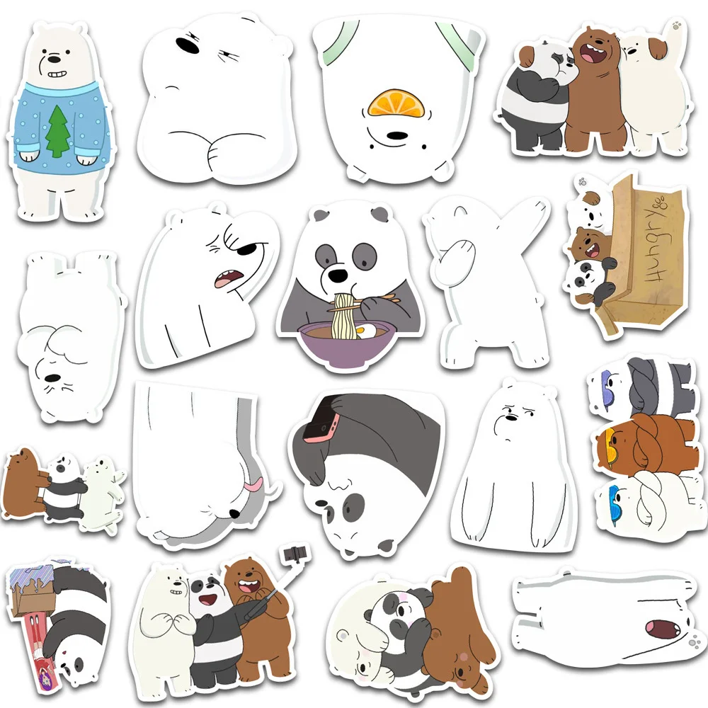 Pegatinas impermeables de nevera para guitarra, Maleta de Graffiti, dibujos animados de Anime tres, oso, venta al por mayor, novedad de 2021-3