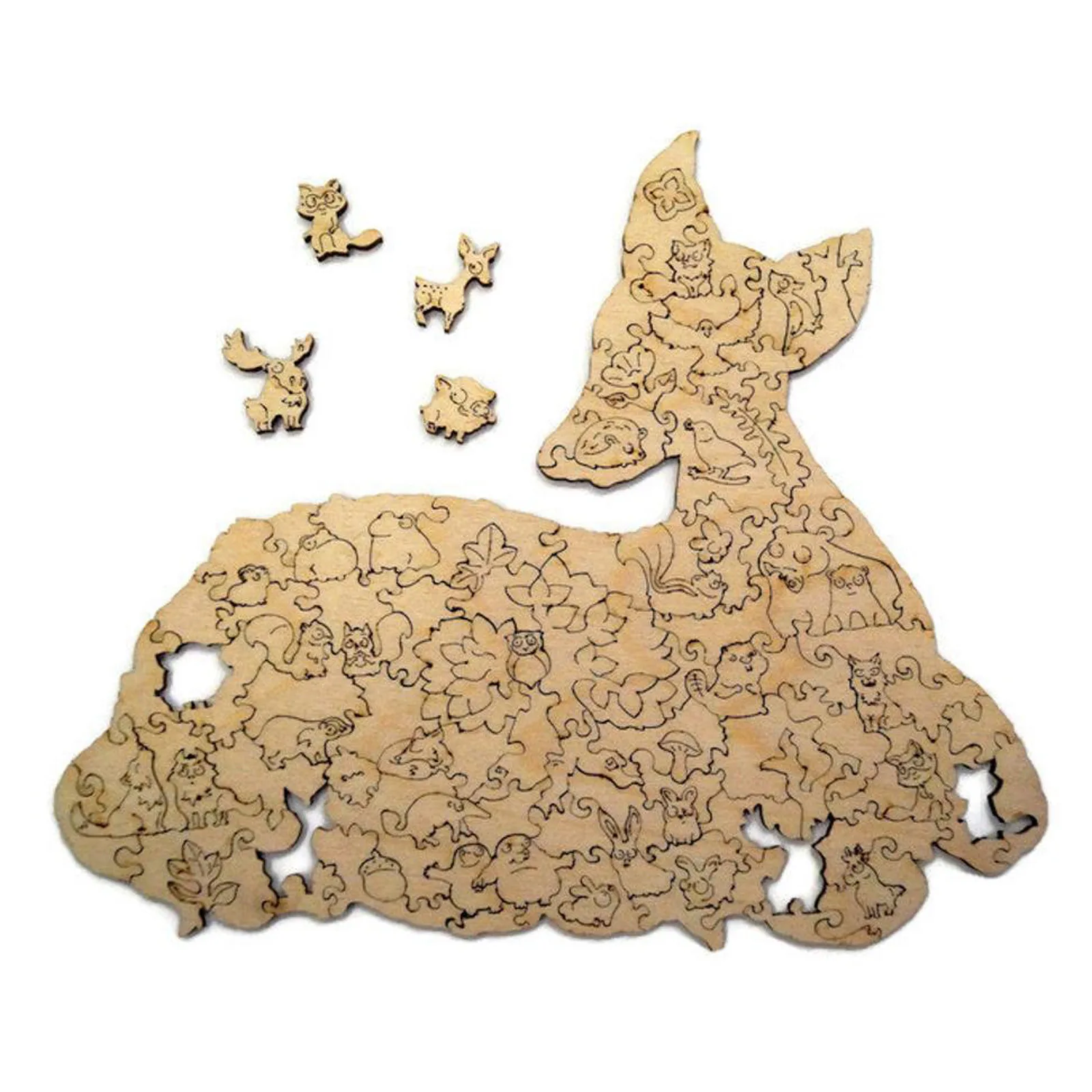 

Unique Deer 3D Wooden Puzzle Adult Kids Jigsaw Puzzles Animal Puzzles Boutique Gift Box Packaging Children Christmas Gifts Toys