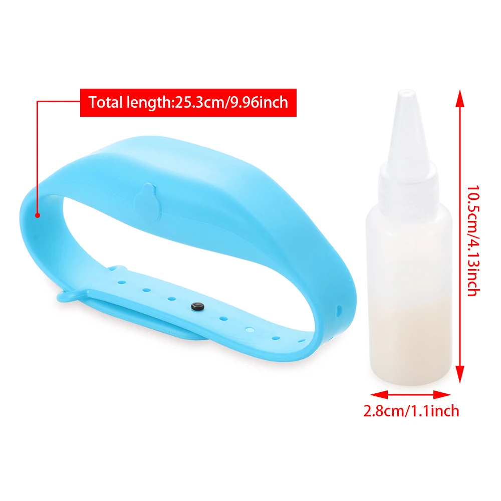 

New Arrival Travel Wearable Wristband Hand Sanitizer Dispensing Portable Silicone Bracelet With Refillable Squeeze Empty Bottle
