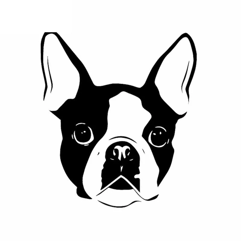 

Boston Terrier Dog Face Decals High Quality Car Window Decoration Personality Pvc Waterproof Decals Black/white, 16cm*14cm