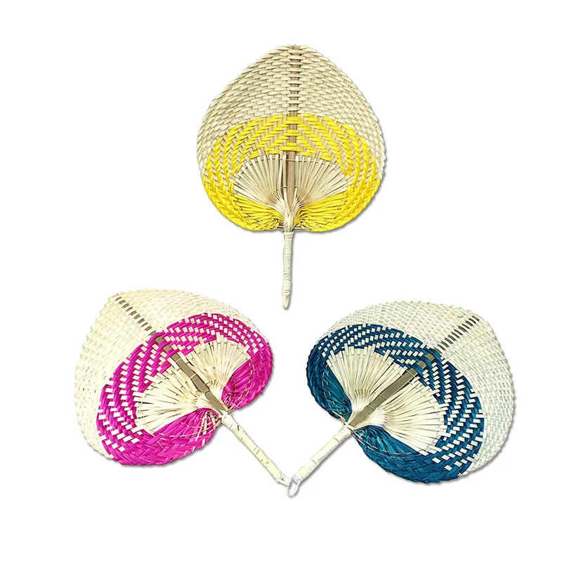 

1pc Straw Fan Palm Leaves Fans Palm Fan Colorful Fan Manualmade Fan Cattail Leaf Leaf Braided Fan Chinese Style Palm Fan New