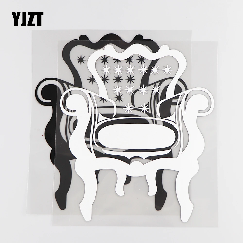 

YJZT 14,7 × 16,9 см модная диванная виниловая наклейка украшение кузова автомобильные наклейки черный/серебристый 20D-0105