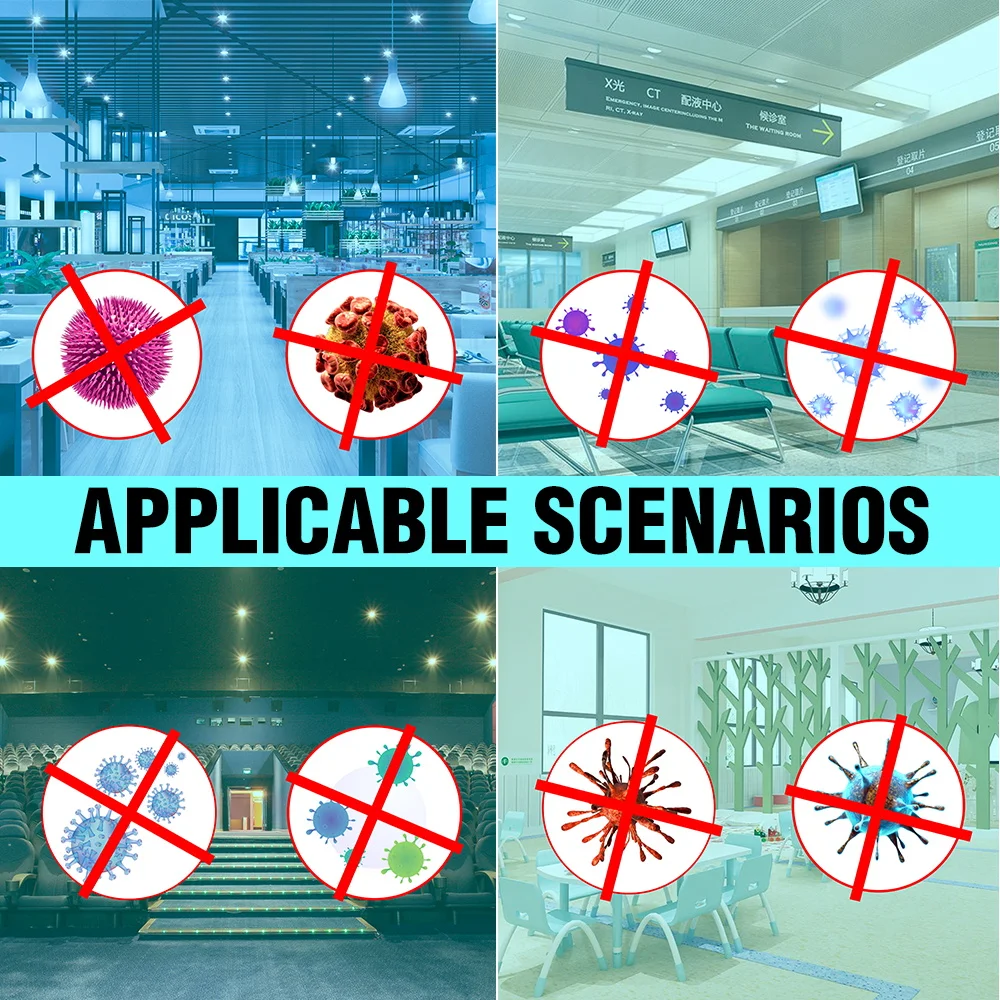 

LED UVC 60W Ultraviolet Lamp 220V Disinfection LED Bulb E27 Germicidal UV LED Sterilizer Light 110V Bactericidal Lamp Amuchina