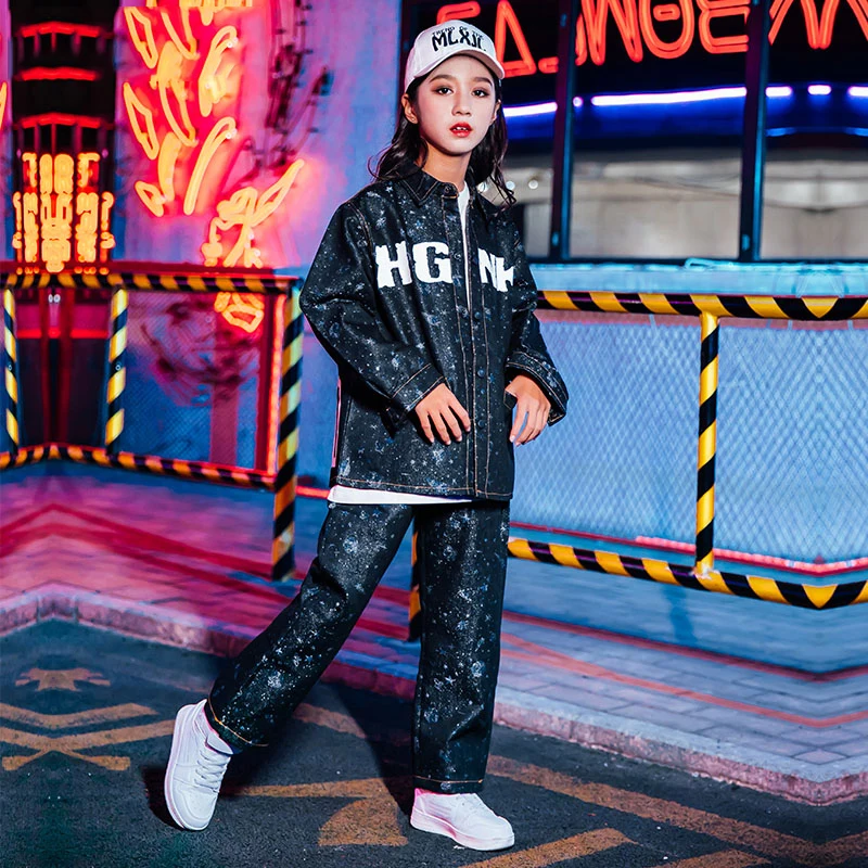 Современные костюмы для джазовых танцев детей Одежда в стиле хип хоп Уличная