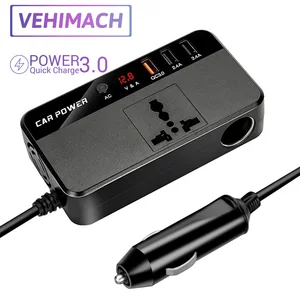car inverter dc 12v to ac 220v 200w auto converter inversor car cigarette lighter power adapter qc3 0 usb charger fast charging free global shipping
