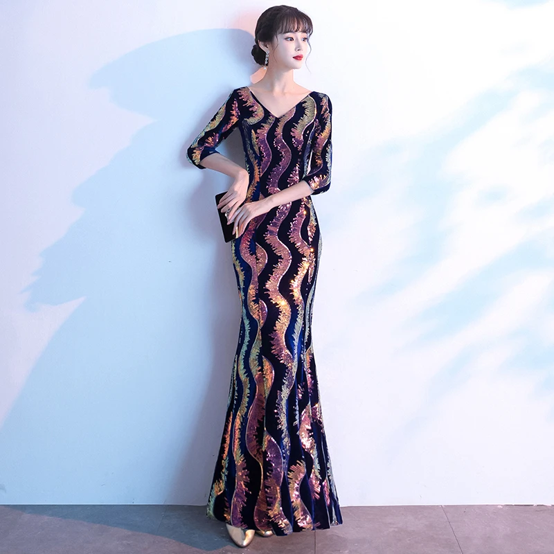 Wei yin AE0261 Robe De Soiree новый стиль Роскошные вечерние платья с коротким рукавом 2020
