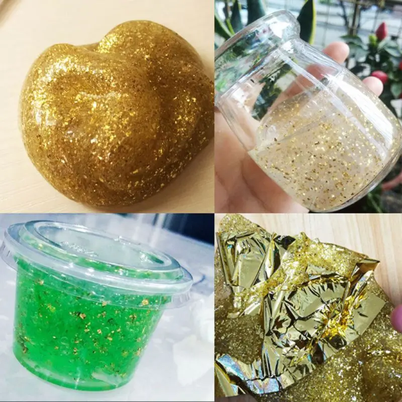 

100Pcs Gold Leaf Sheet DIY Imitation Foil Paper Resin Jewelry Making Gilding Art