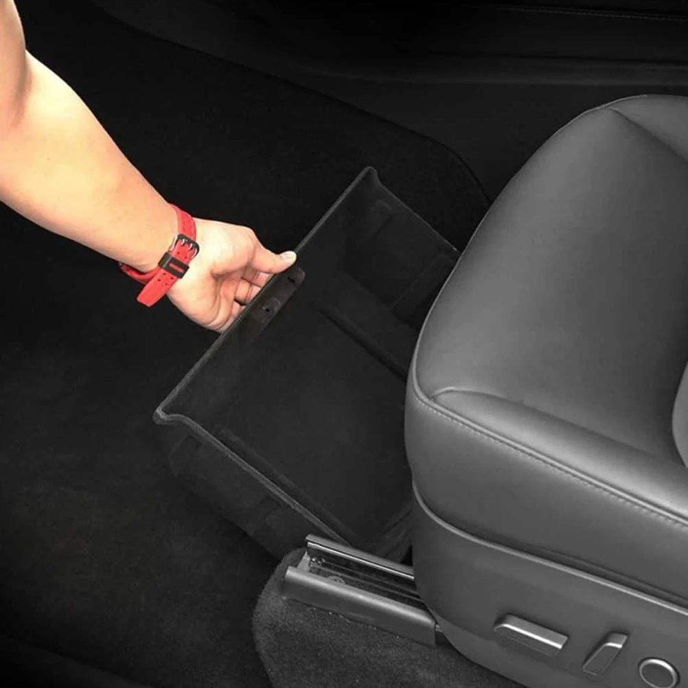 

1 Pc Car Underseat Storage Case Black Storage Drawer Box for Car Storage Box Suitable for Model Y 2020 2021 under-seat storage