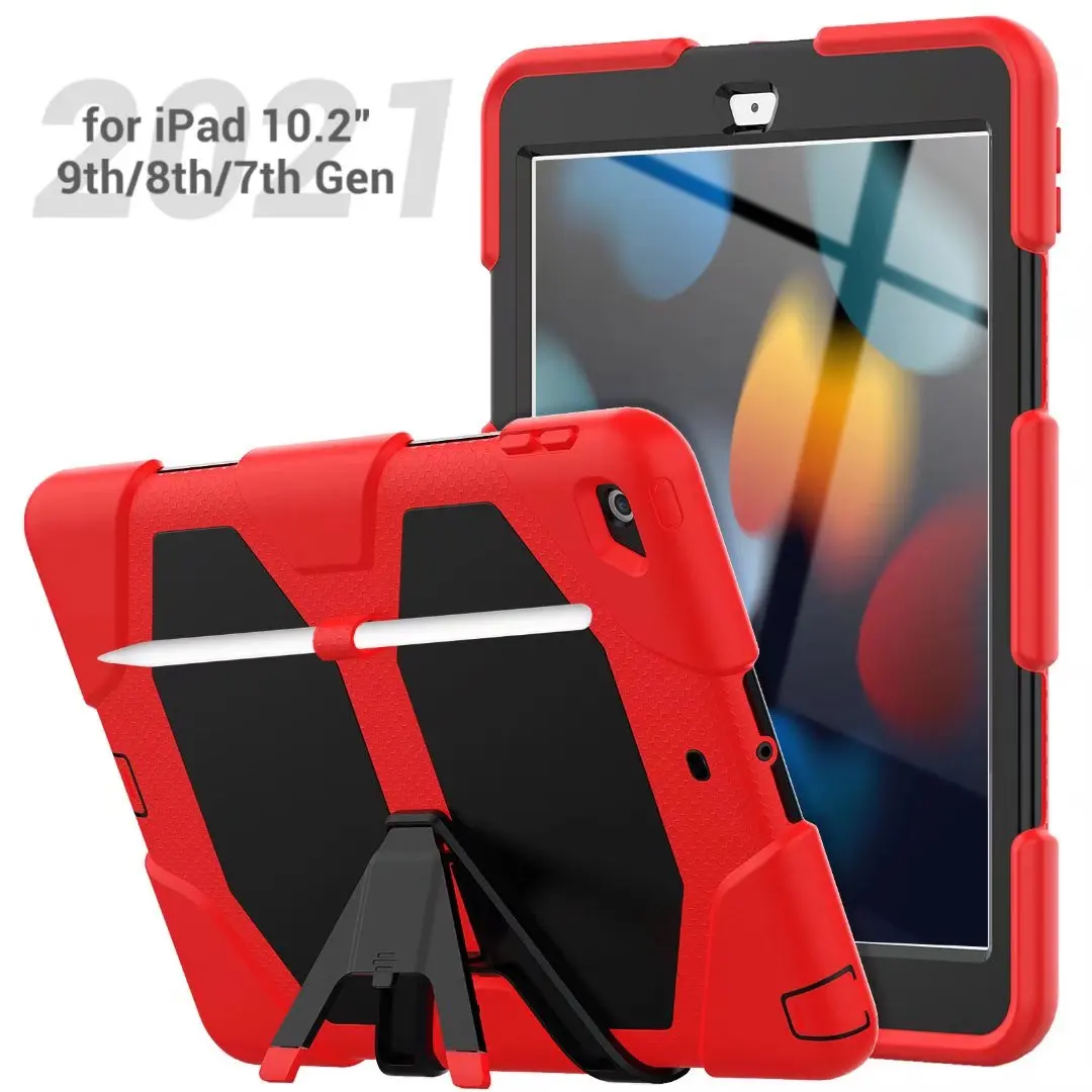 Case For iPad 7th 8th 9th 10.2 Shock Dirt Snow Sand Proof Heavy Duty Kickstand Cover For iPad 10.2 2019 2020 2021+pen