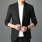 Дизайнерская качественная модная новая приталенная брендовая повседневная мужская клетчатая верхняя одежда на одной пуговице