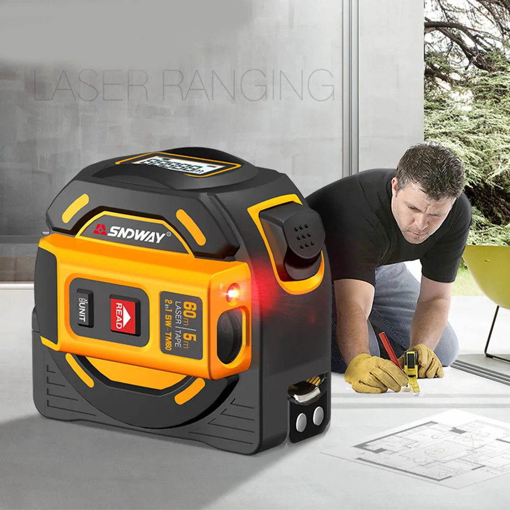 

40m/60m Laser Distance Meter Rangefinder Distance Measure Tape Laser Meter Self-Locking Hand Tester Tool Device Range Finder