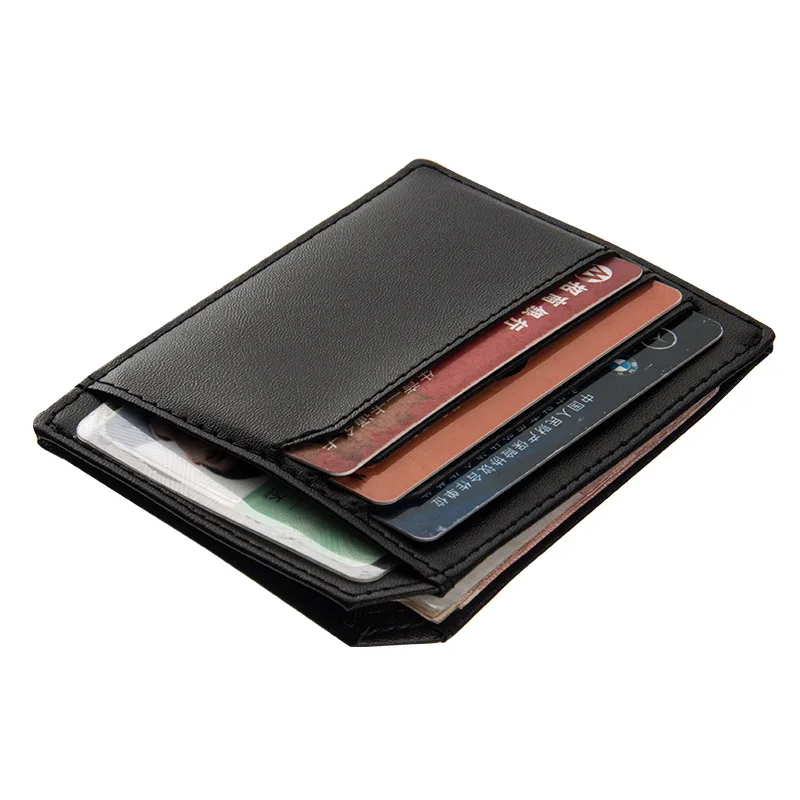 

PU Leather Slim Men Ultra Thin Driver License Credit Credit Card Holder Small Wallet for Male Change Pocket Case