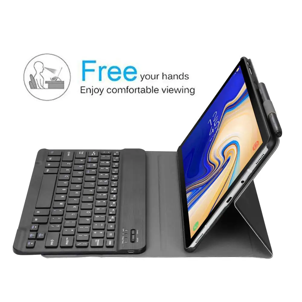 Беспроводное покрытие клавиатуры Bluetooth для samsung Galaxy Tab S4 10 5 ''T830 T835 Чехол