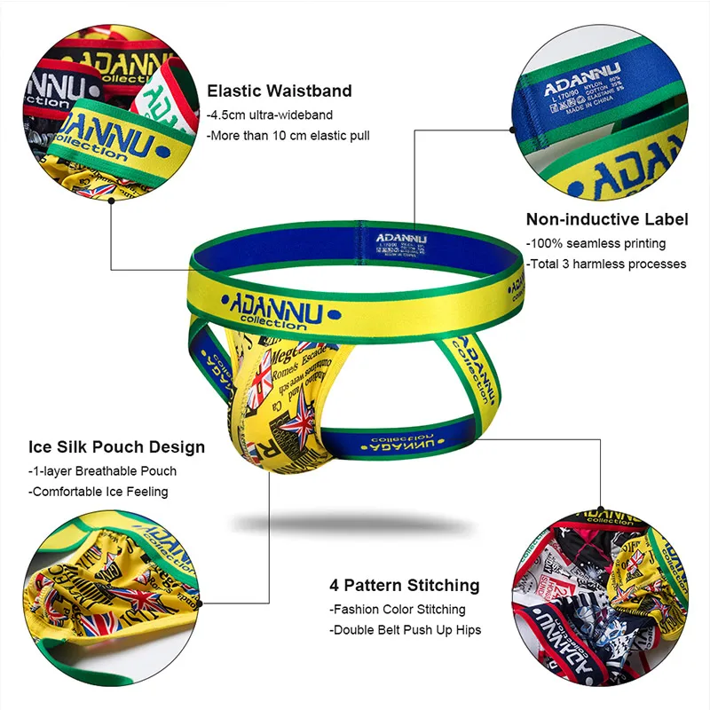 

CMENIN 4pcs/lot Sexy Gay Underwear Men Thong men jockstrap mens thongs and g strings sissy panties string men lingerie AD302