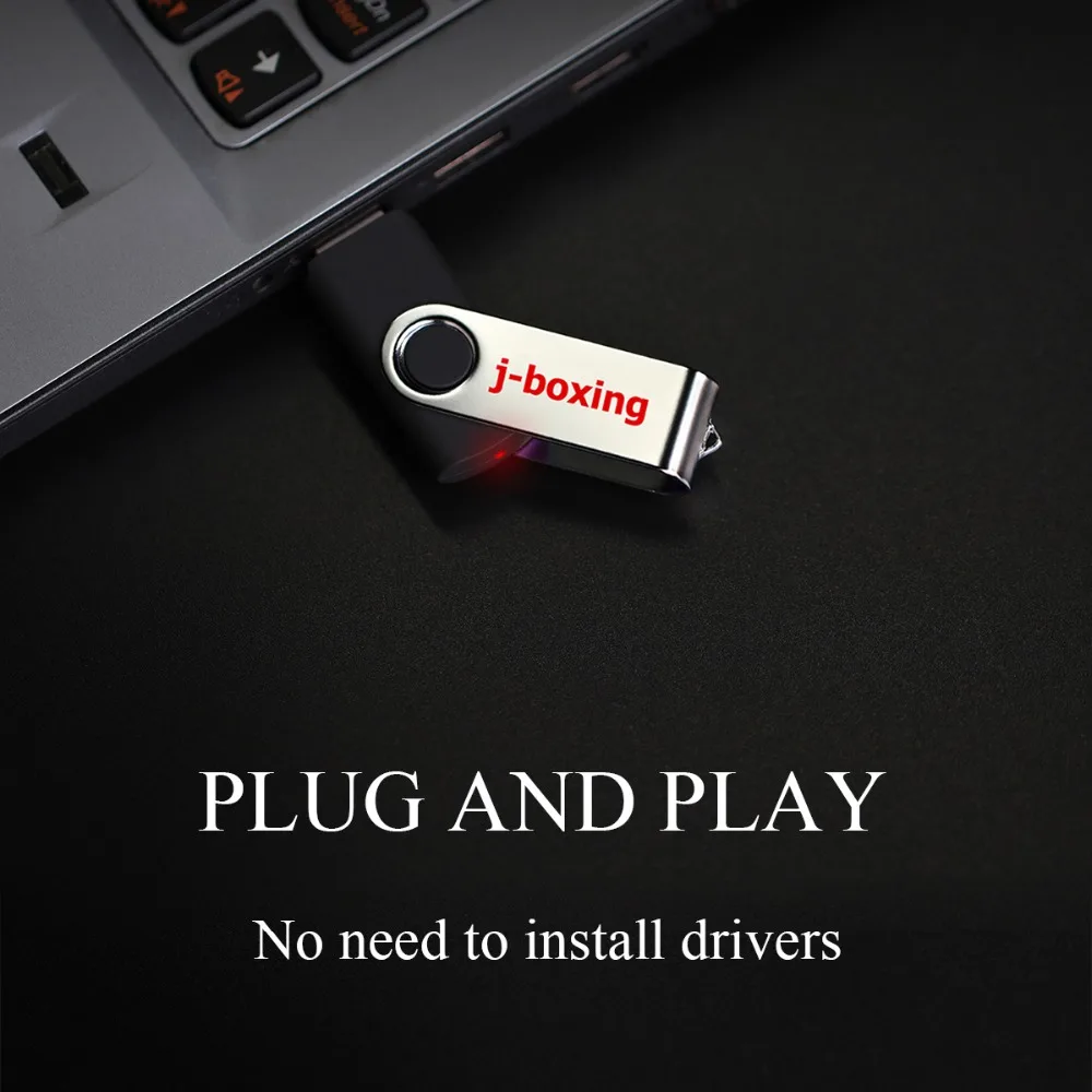 J-бокс USB флэш-накопитель 64 ГБ 32 ГБ 16 ГБ 8 ГБ металлическая Поворотная USB карта памяти Флешка для ПК Mac ноутбук планшет черный