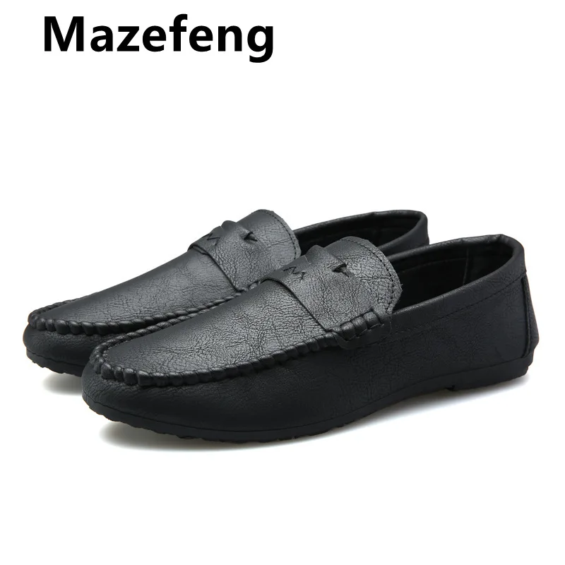 

Mazefeng Patent Leather Men Shoes Luxury Brand 2021 Casual Slip on Formal Loafers Men Moccasins Italian Black Male Driving Shoes