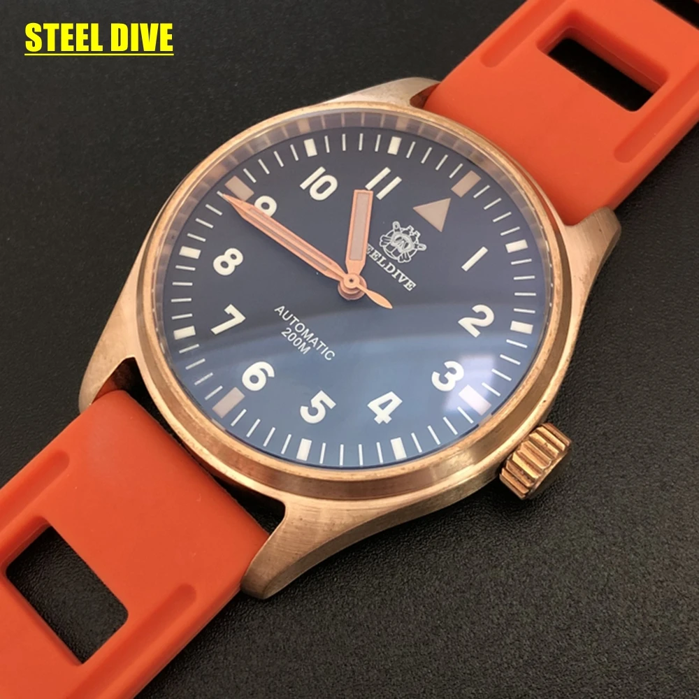 20Bra Дайвинг часы для мужчин Спорт на открытом воздухе бронза автоматические