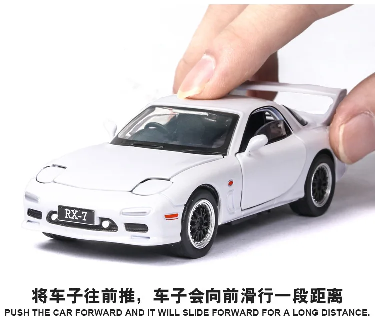 1/32 MAZDA RX-7 RX 7 литая модель автомобиля игрушки для детей Детское звуковое освещение подарки мальчик игрушка автомобиль