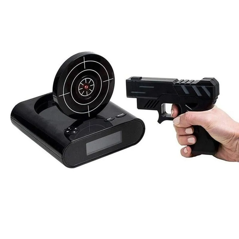 

Multifunctional Creative Target Shooting Mini Student Lazy Toy Digital Gun Alarm Clock Gadget Target For Children's Alarm Clock