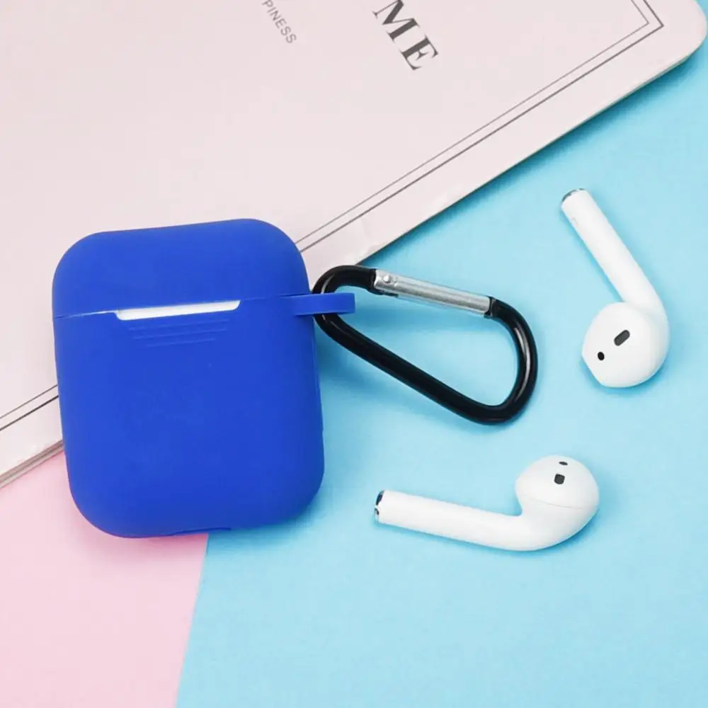 Розовый Полный защитный чехол для Apple Airpods Air pods, портативный силиконовый чехол с брелоком для наушников, чехол для зарядки - Цвет: Розовый