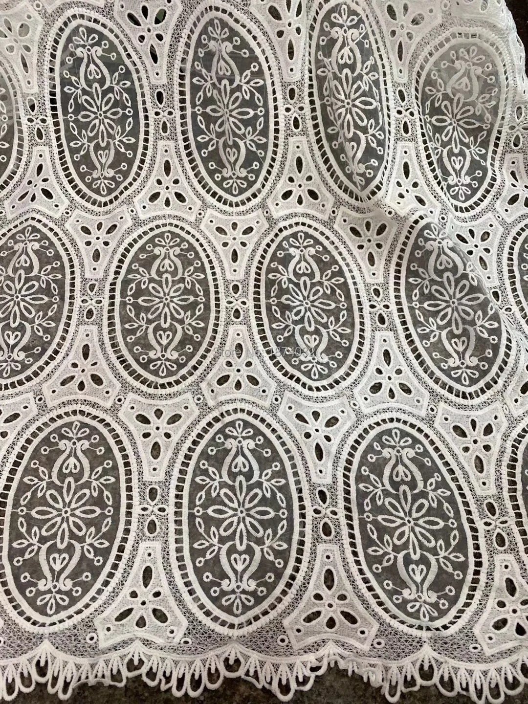 

Factory price African Cord Lace Fabric High Quality guipure lace fabric For Party Dresses In white 5yds/pcs