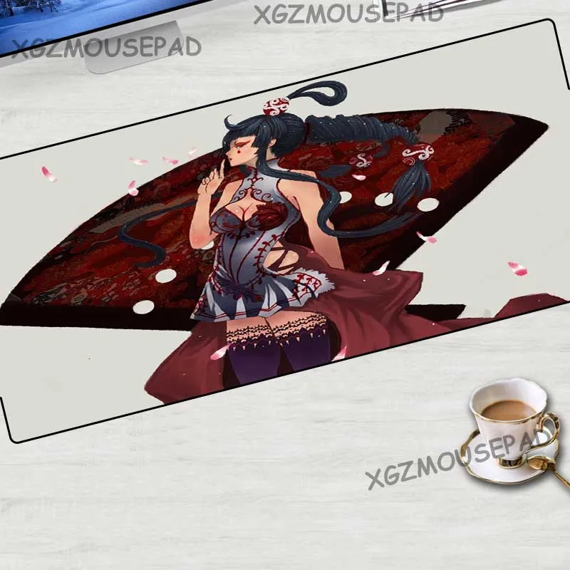 Большой коврик для мыши XGZ с аниме черный компьютерного стола застежкой по краю и